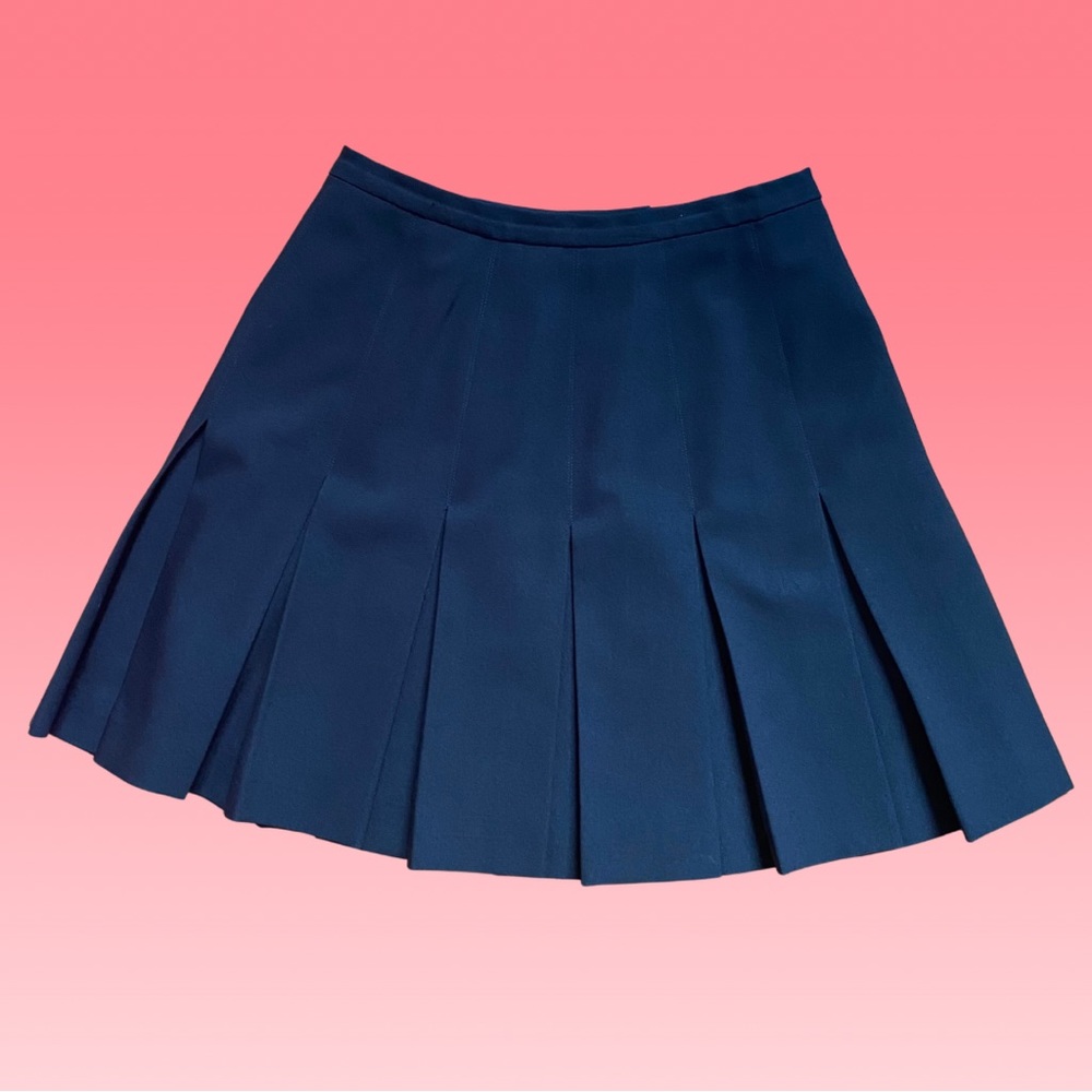 Vintage 90s/Y2K Gorgeous Preppy Pleated Academia Collegiate Black Mini Skirt 6